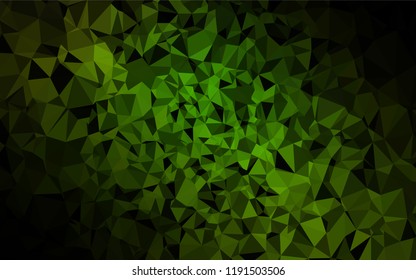 Dark Black vector blurry hexagon pattern. Shining illustration, which consist of triangles. The textured pattern can be used for background.