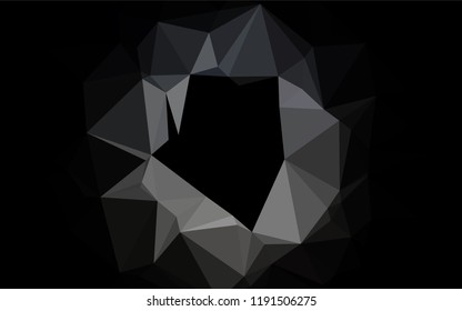 Dark Black vector blurry hexagon template. Creative geometric illustration in Origami style with gradient. The polygonal design can be used for your web site.