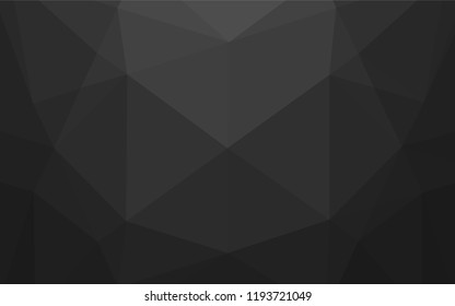 Dark Black vector blurry hexagon texture. Brand new colored illustration in blurry style with gradient. Triangular pattern for your business design.