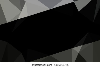 Dark Black vector blurry hexagon pattern. Creative illustration in halftone style with gradient. A new texture for your design.