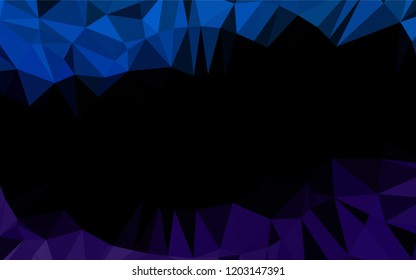 Dark Black vector blurry hexagon pattern. Colorful illustration in abstract style with gradient. The best triangular design for your business.
