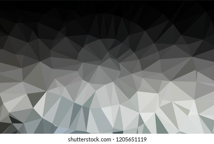Dark Black vector blurry hexagon texture. Creative illustration in halftone style with gradient. The textured pattern can be used for background.