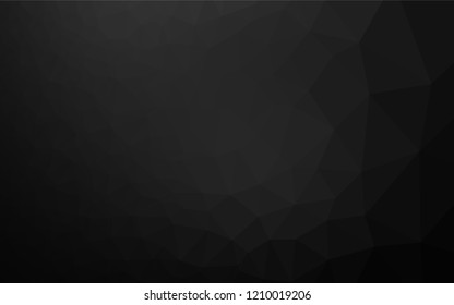 Dark Black vector blurry hexagon template. Creative geometric illustration in Origami style with gradient. The best triangular design for your business.