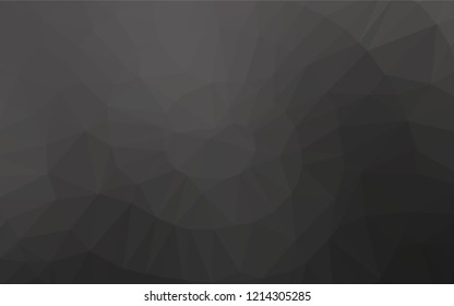 Dark Black vector blurry hexagon pattern. Creative illustration in halftone style with gradient. Triangular pattern for your business design.