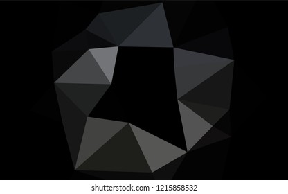 Dark Black vector blurry hexagon template. Creative illustration in halftone style with gradient. Brand new style for your business design.