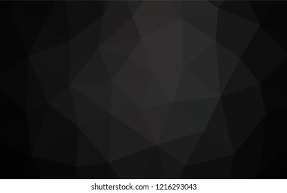 Dark Black vector blurry hexagon pattern. Creative illustration in halftone style with gradient. The textured pattern can be used for background.