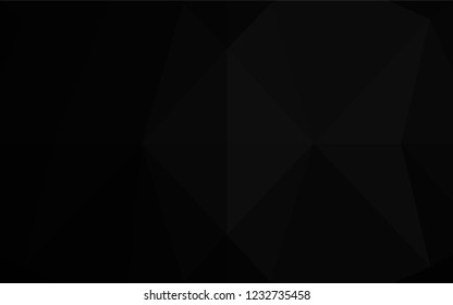 Dark Black vector blurry hexagon template. Triangular geometric sample with gradient.  A completely new template for your business design.