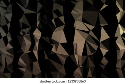 Dark Black vector blurry hexagon pattern. Creative geometric illustration in Origami style with gradient. The template can be used as a background for cell phones.