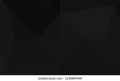 Dark Black vector blurry hexagon texture. Triangular geometric sample with gradient.  The textured pattern can be used for background.