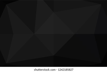 Dark Black vector blurry hexagon pattern. Geometric illustration in Origami style with gradient.  Brand new design for your business.