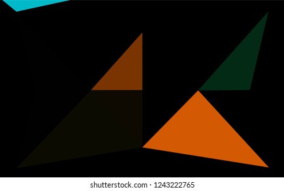 Dark Black vector blurry hexagon template. Shining illustration, which consist of triangles. The elegant pattern can be used as part of a brand book.