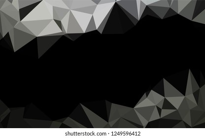Dark Black vector blurry hexagon template. Geometric illustration in Origami style with gradient.  Brand new design for your business.