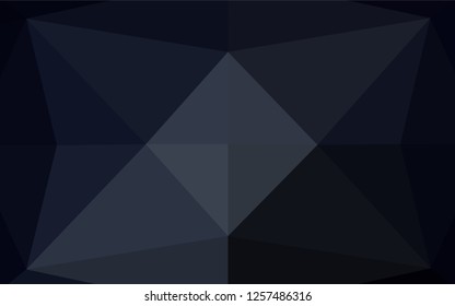 Dark Black vector blurry hexagon pattern. Triangular geometric sample with gradient.  The textured pattern can be used for background.