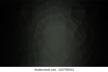 Dark Black vector blurry hexagon texture. A sample with polygonal shapes. Triangular pattern for your business design.