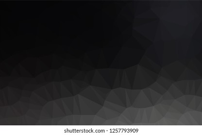 Dark Black vector blurry hexagon template. A sample with polygonal shapes. Triangular pattern for your business design.