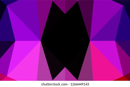 Dark Black vector blurry hexagon pattern. Geometric illustration in Origami style with gradient.  The textured pattern can be used for background.
