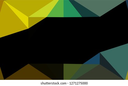 Dark Black vector blurry hexagon pattern. Creative geometric illustration in Origami style with gradient. The completely new template can be used for your brand book.
