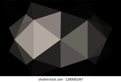 Dark Black vector blurry hexagon template. Shining illustration, which consist of triangles. Triangular pattern for your business design.