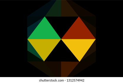 Dark Black vector blurry hexagon template. Colorful illustration in abstract style with gradient. Brand new style for your business design.