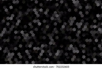 Dark Black vector blurry hexagon background design. Geometric background in Origami style with gradient. 