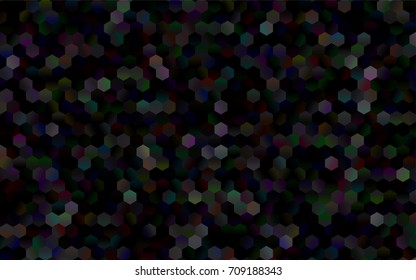 Dark Black vector blurry hexagon background design. Geometric background in Origami style with gradient. 