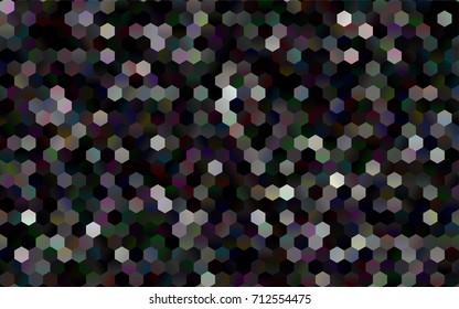 Dark Black vector blurry hexagon background design. Geometric background in Origami style with gradient. 