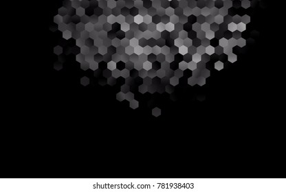 Dark Black vector blurry hexagon background design. Geometric background in Origami style with gradient. 