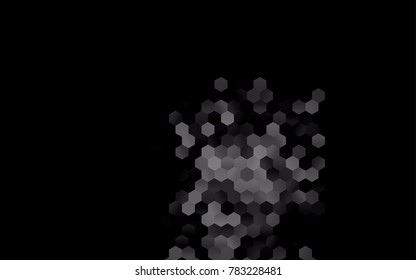 Dark Black vector blurry hexagon background design. Geometric background in Origami style with gradient. 