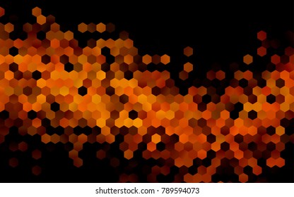 Dark Black vector blurry hexagon background design. Geometric background in Origami style with gradient. 