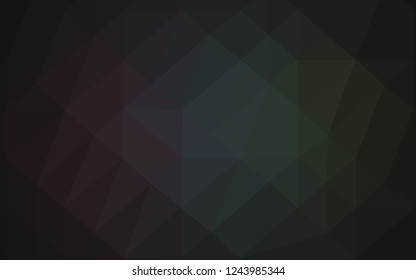 Dark Black vector blurry triangle pattern. Triangular geometric sample with gradient.  The best triangular design for your business.