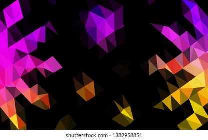 Dark Black vector blurry triangle template. Shining illustration, which consist of triangles. Textured pattern for background.