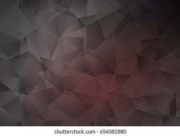 Dark Black vector blurry triangle template. Triangular geometric sample with gradient.  A new texture for your design.