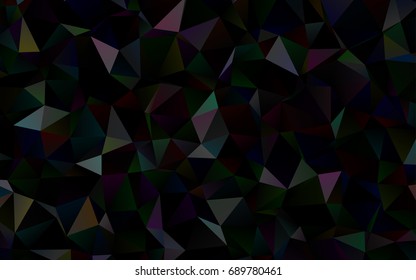 Dark Black vector blurry triangle template. Triangular geometric sample with gradient.  The textured pattern can be used for background.