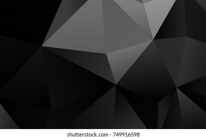 Dark Black vector blurry triangle background. An elegant bright illustration with gradient. The best triangular design for your business.