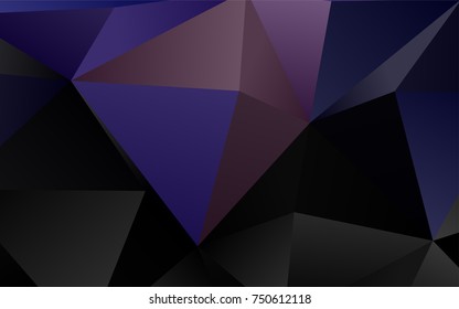 Dark Black vector blurry triangle background. Colorful abstract illustration with gradient. A completely new template for your business design.