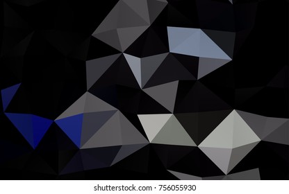 Dark Black vector blurry triangle pattern. A sample with polygonal shapes. The textured pattern can be used for background.