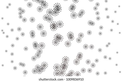 Dark Black vector cover with beautiful snowflakes. Blurred decorative design in xmas style with snow. New year design for your ad, poster, banner.