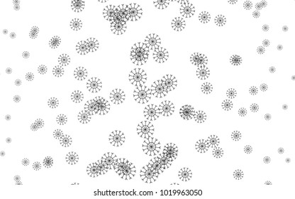 Dark Black vector cover with beautiful snowflakes. Snow on blurred abstract background with gradient. New year design for your ad, poster, banner.
