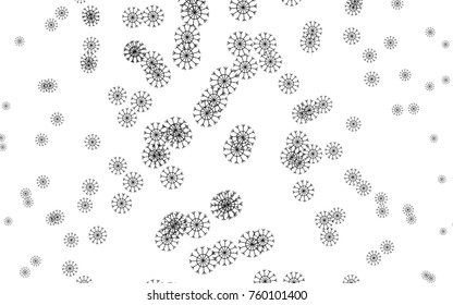 Dark Black vector cover with beautiful snowflakes. Blurred decorative design in xmas style with snow. The pattern can be used for year new  websites.
