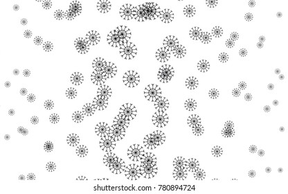 Dark Black vector cover with beautiful snowflakes. Shining colored illustration with snow in christmas style. The pattern can be used for new year ad, booklets.