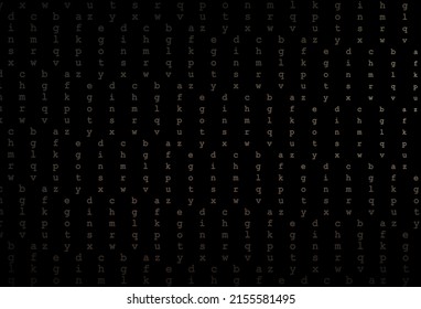Dark black vector cover with english symbols. Blurred design in simple style with signs of alphabet. The pattern can be used for ad, booklets, leaflets of education.