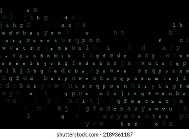 Dark black vector cover with english symbols. Colored alphabet signs with gradient on white background. Template can be used as a background for ads of typography.