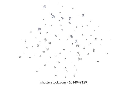 Dark Black vector cover with Euro, Dollar, Yen signs. Colored symbols of all currency on white background. Best design for your ad, poster, banner of money.