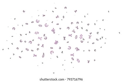 Dark Black vector cover with Euro, Dollar, Yen signs. Blurred design in with symbols of EUR, USD, JPY. Template for ads of markets, loans.