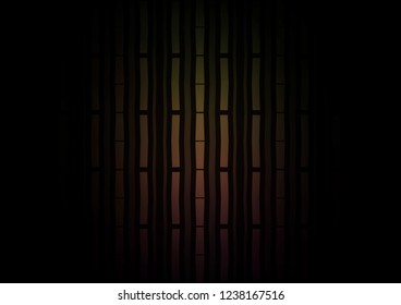 Dark Black vector cover with long lines. Glitter abstract illustration with colored sticks. The template can be used as a background.