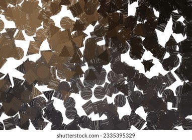 Dark  black vector cover in polygonal style with circles. Abstract gradient illustration with circles, triangles, cubes. Pattern for commercials.