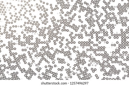 Dark Black vector cover with small and big stars. Modern geometrical abstract illustration with stars. The pattern can be used for websites.