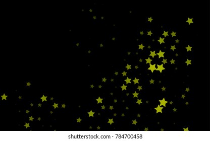 Dark Black vector cover with small and big stars. Modern geometrical abstract illustration with stars. The pattern can be used for wrapping gifts.