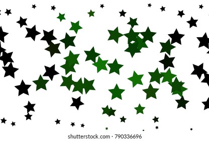Dark Black vector cover with small and big stars. Stars on blurred abstract background with gradient. Smart design for your business advert.