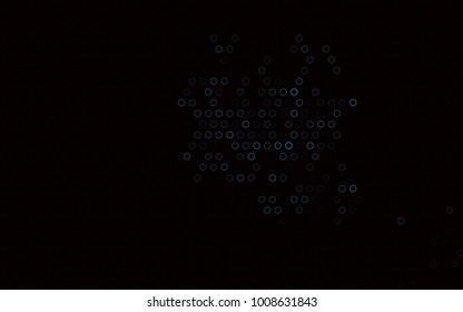 Dark Black vector  cover with spots. Blurred bubbles on abstract background with colorful gradient. The pattern can be used for ads, leaflets of liquid.